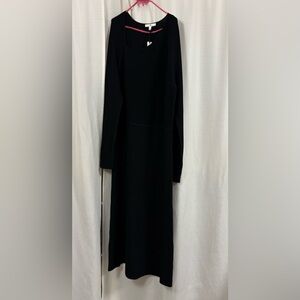 Banana Republic sculpted slash-Neck Midi Black Long Sleeve Dress